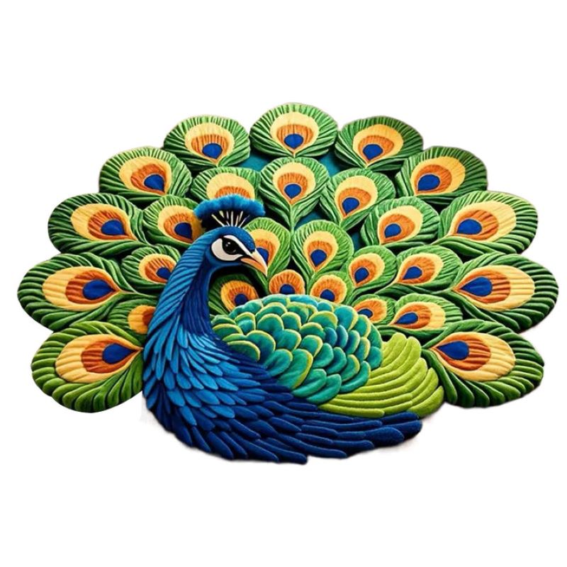 🦚 Quick-drying non-slip peacock floor mat