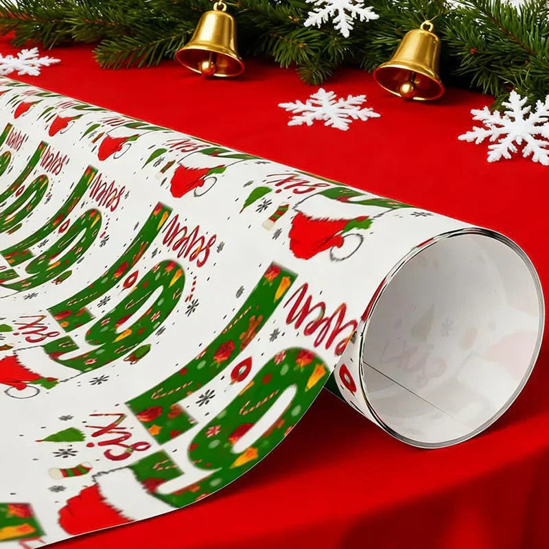 Fun number pattern Christmas gift wrapping paper
