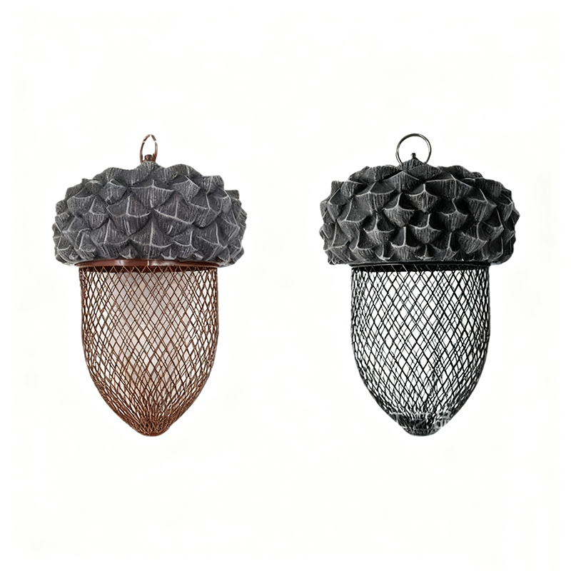 Hummingbird Acorn Wrought Iron Bird Feeder