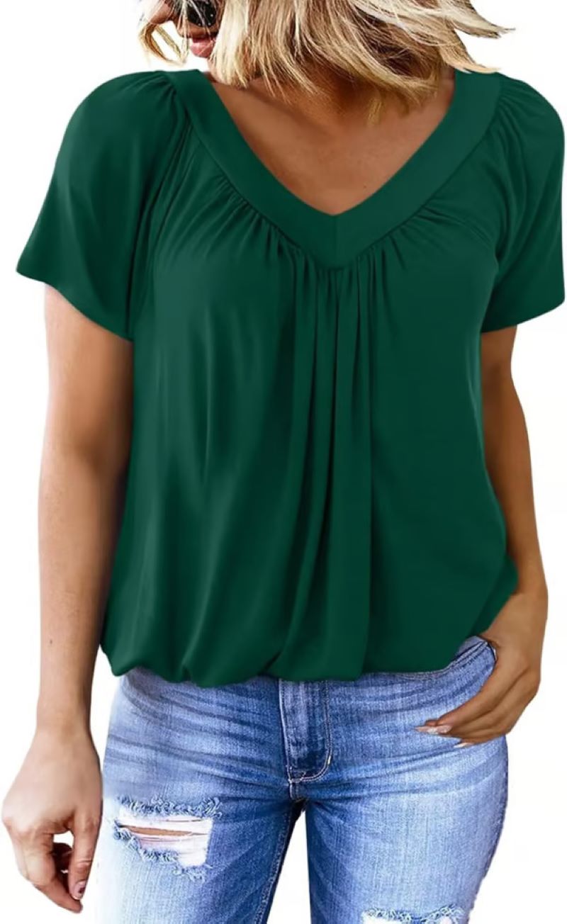 ✨Women's Casual Short Sleeve V Neck Basic T-shirts