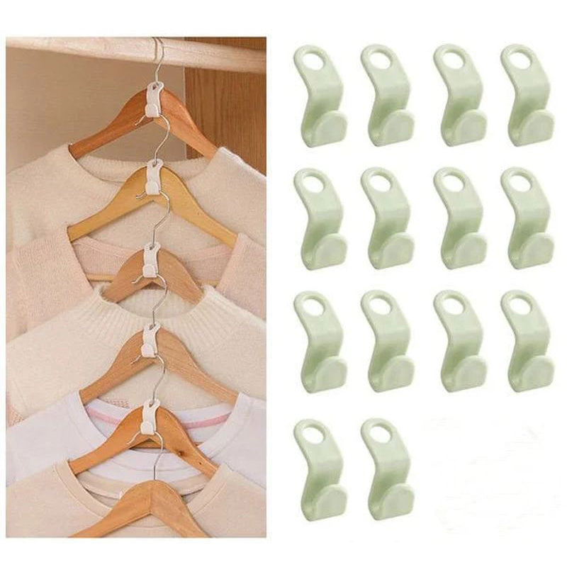 Space-Saving Clothes Hanger Connector Hooks