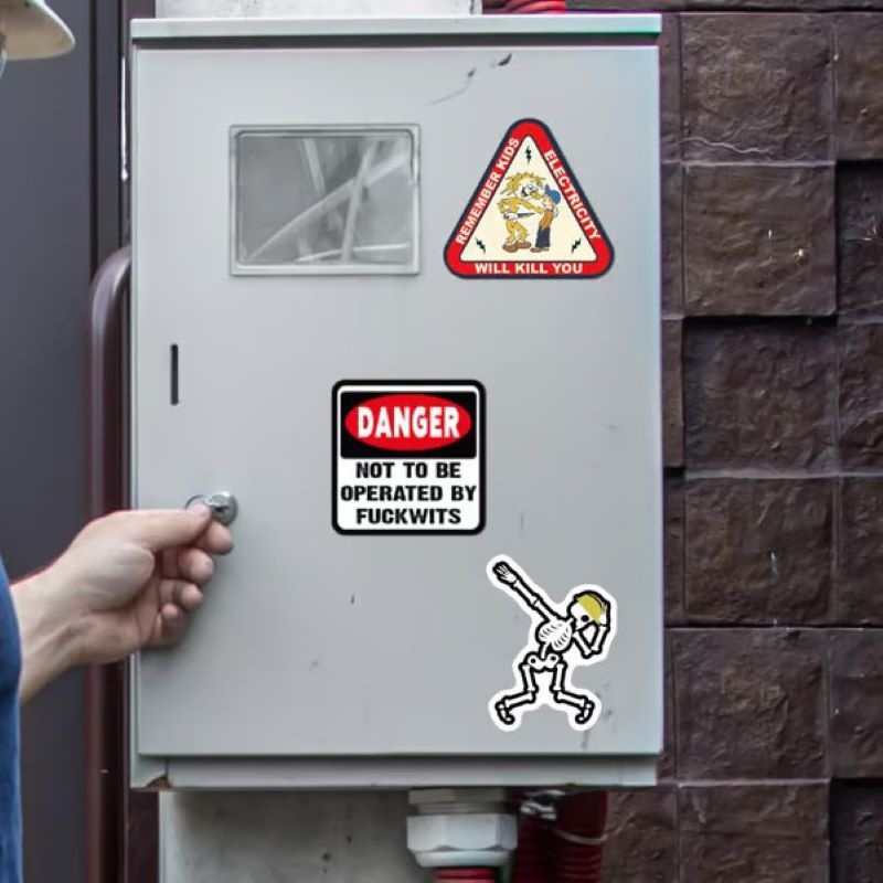 🔥🔥150 Pcs blue collar funny stickers👷♂️