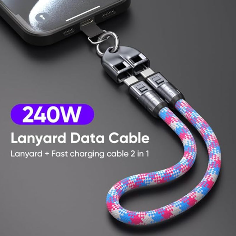 🔥Two-in-one fast charging data cable mobile phone lanyard