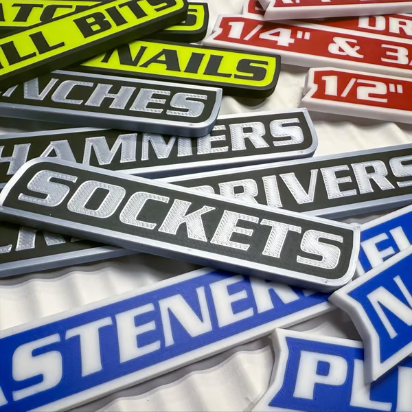 12-Pack magnetic toolbox labels