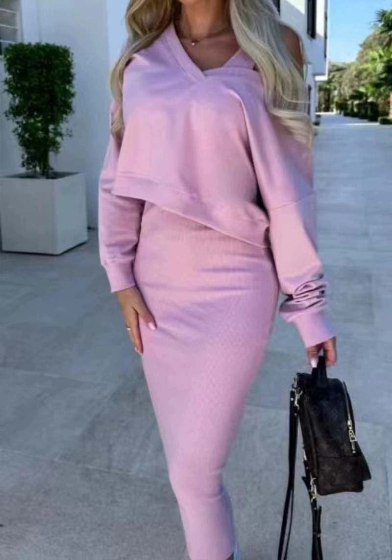 💥Women's Two-Piece Sleeveless Dress and Loose V-Neck Pullover💥