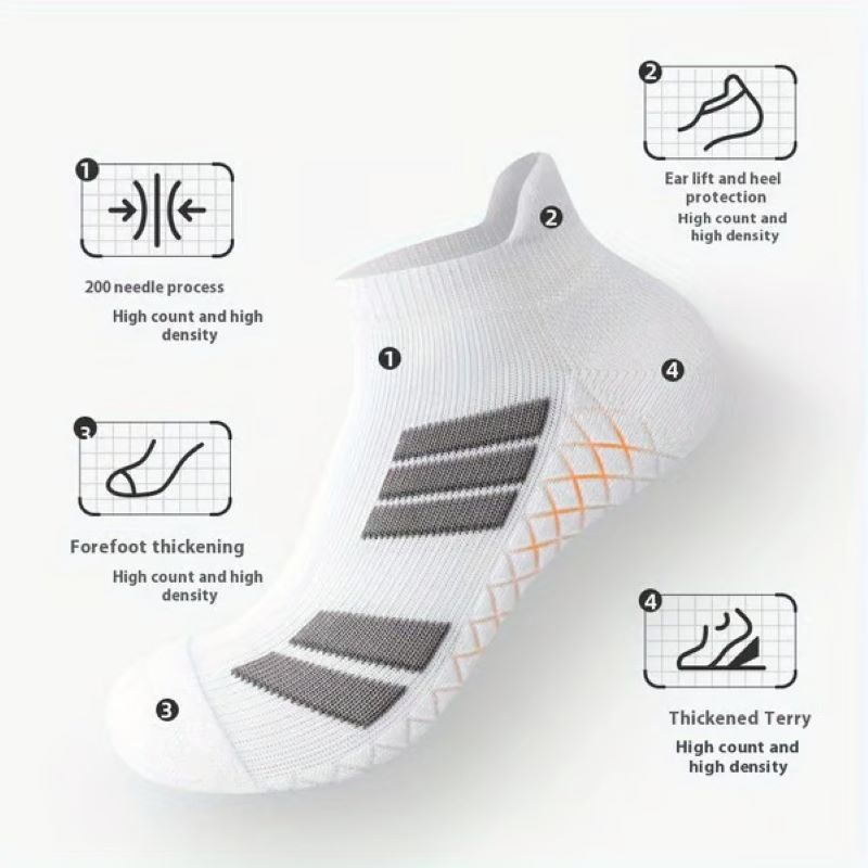Men's low-top breathable sweat-wicking sports socks