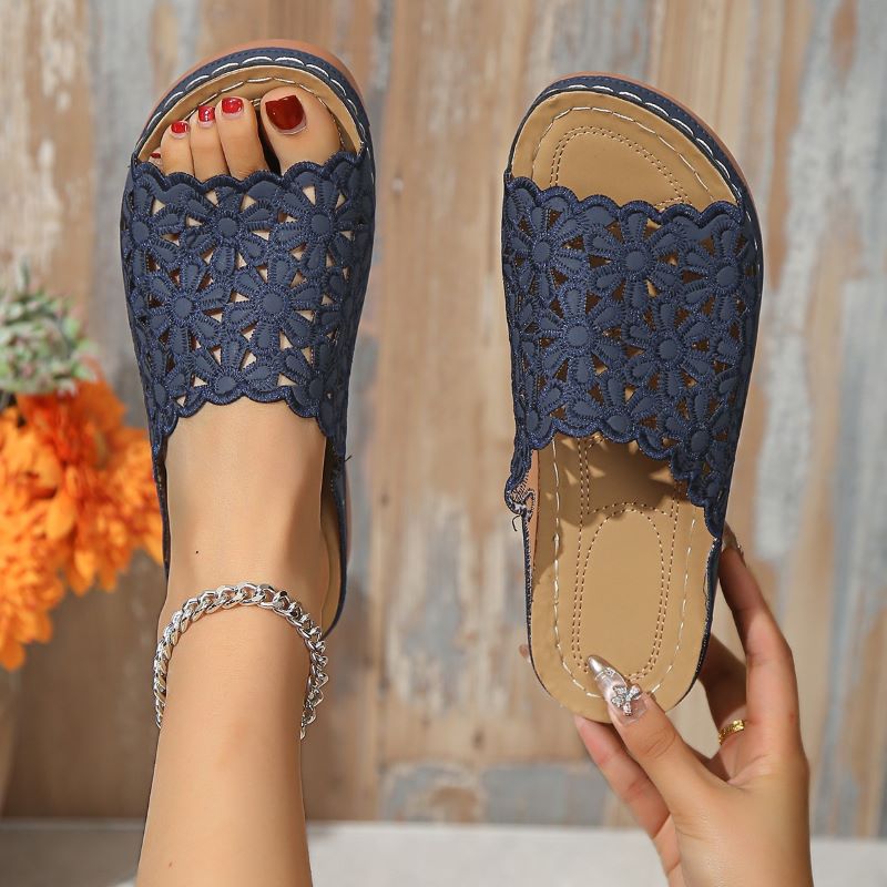 Fashion low heel ladies slippers