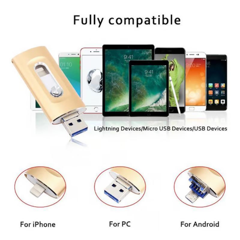 3 in 1 large capacity USB flash drive for mobile phone and computer