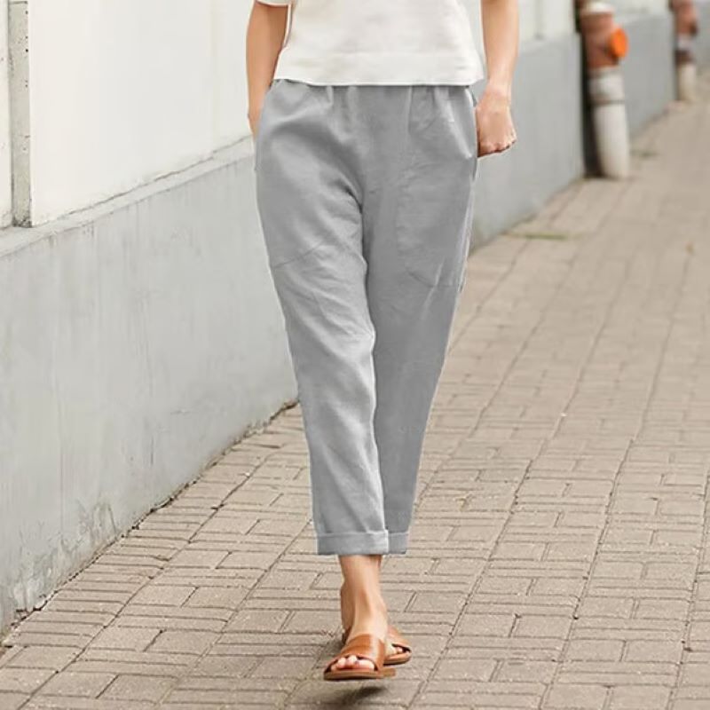 Women's Linen Cotton Large Size Loose Pants