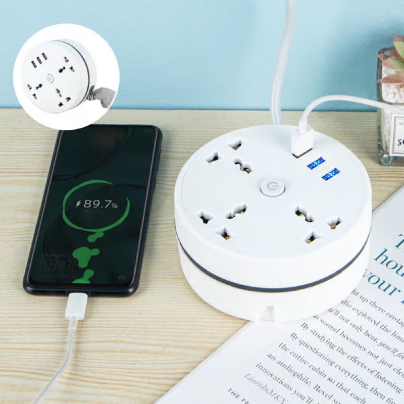 💥Universal storage round power strip
