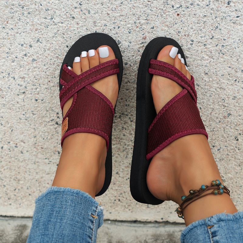 Wide Feet Comfortable Open Toe Flat Sandals