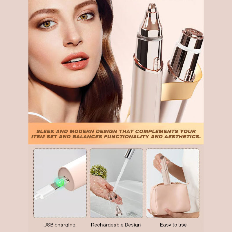 2 In 1 Portable Lipstick Shaped Eyebrow Trimmer
