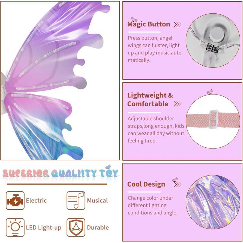 Electric waving fairy wings