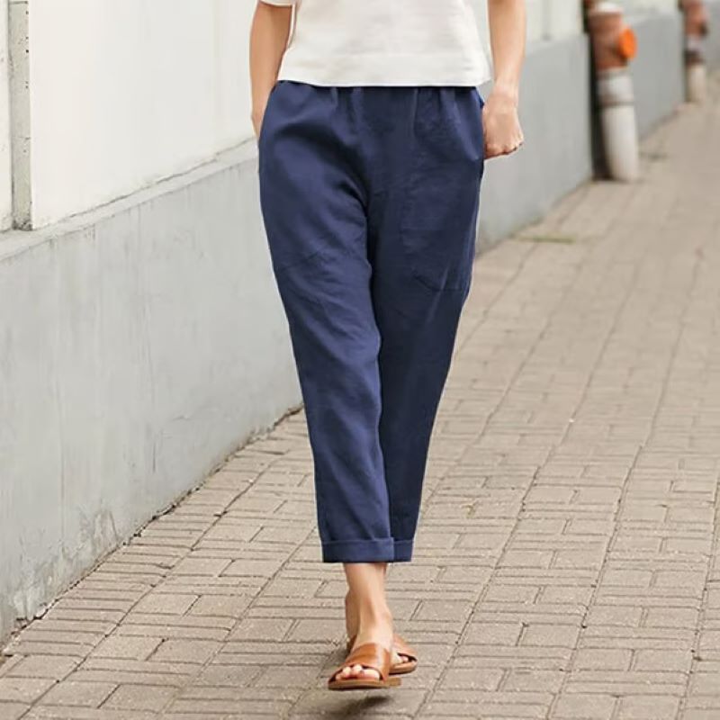 Women's Linen Cotton Large Size Loose Pants