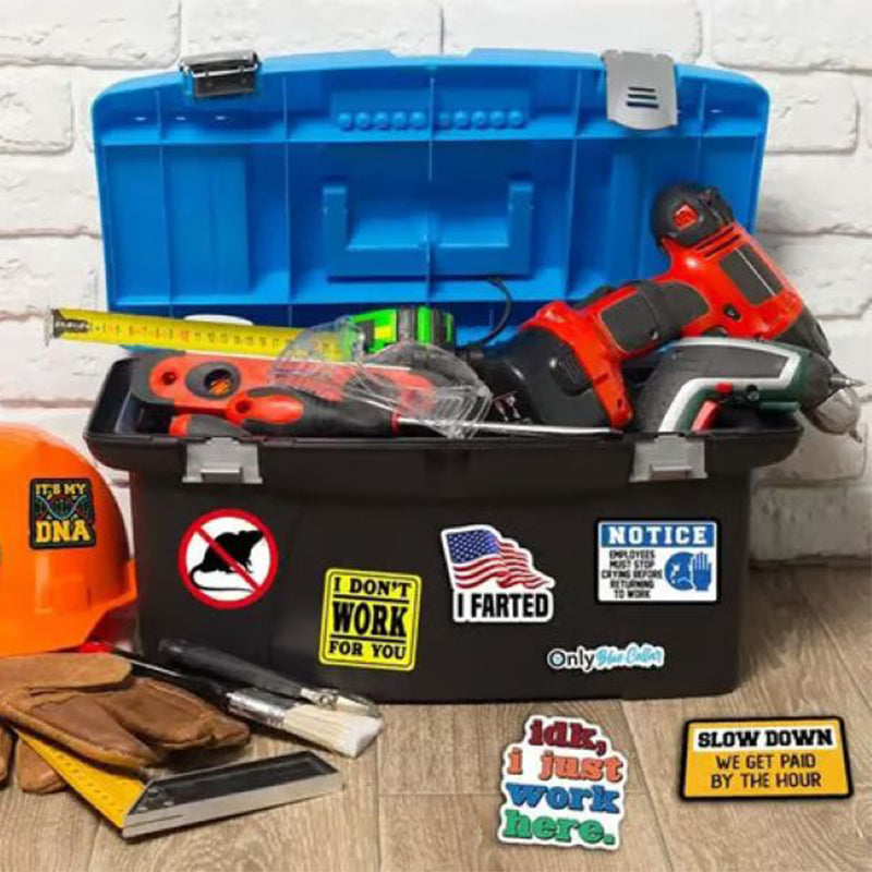 🔥🔥150 Pcs blue collar funny stickers👷♂️