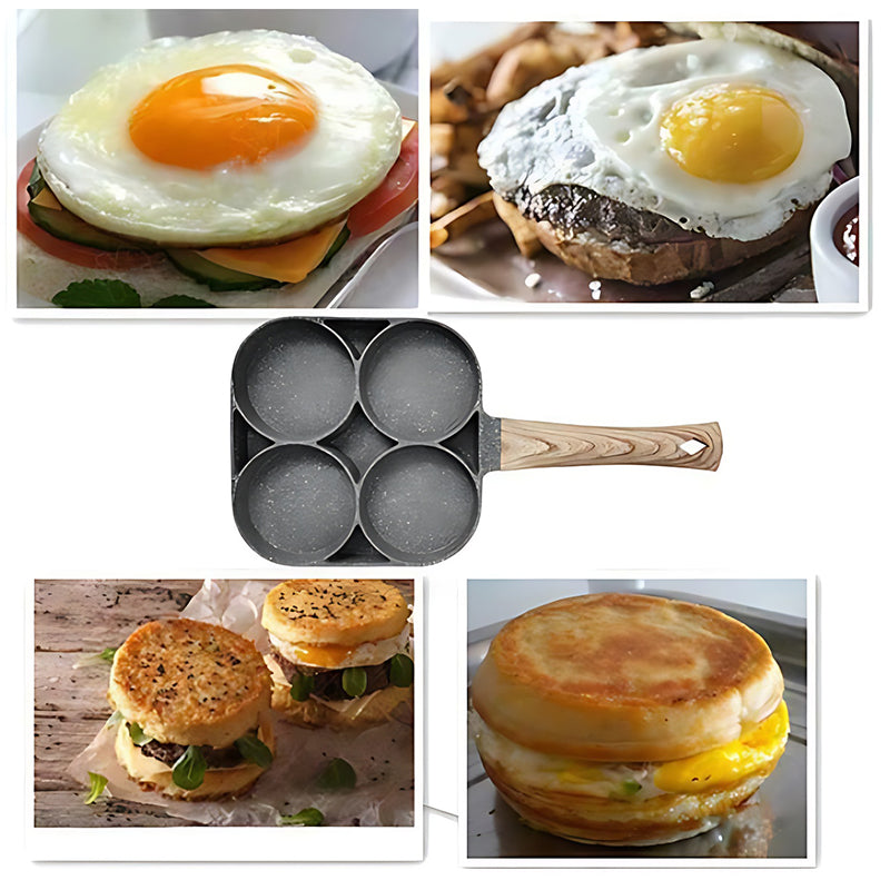 š³Four-hole egg pan, breakfast omelette household frying pan non-stick panš„