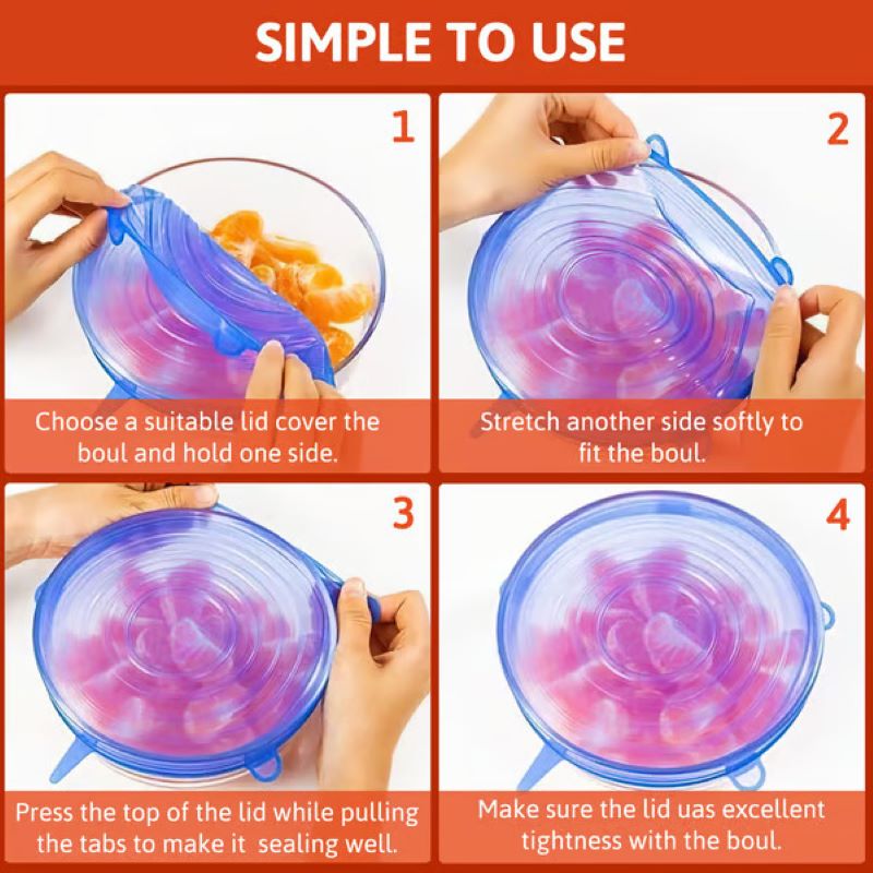Reusable elastic silicone food storage cover