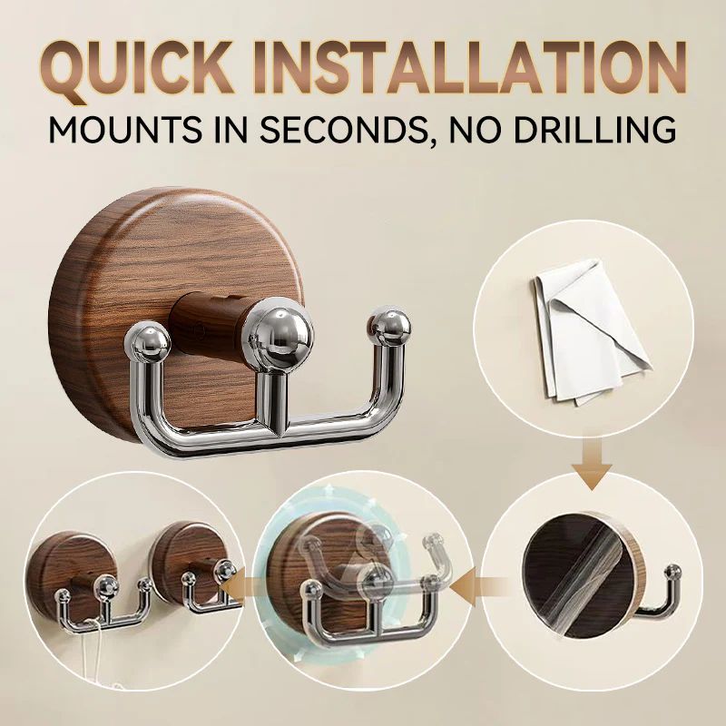 Multifunctional wood grain suction cup hook