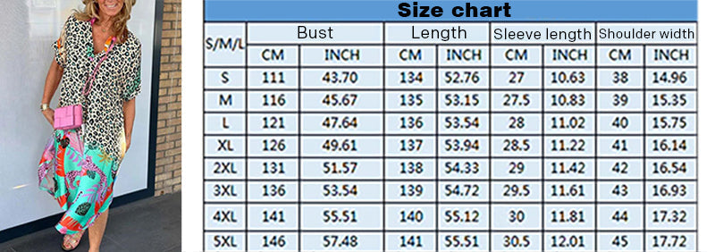 V-Neck Printed Loose Dress