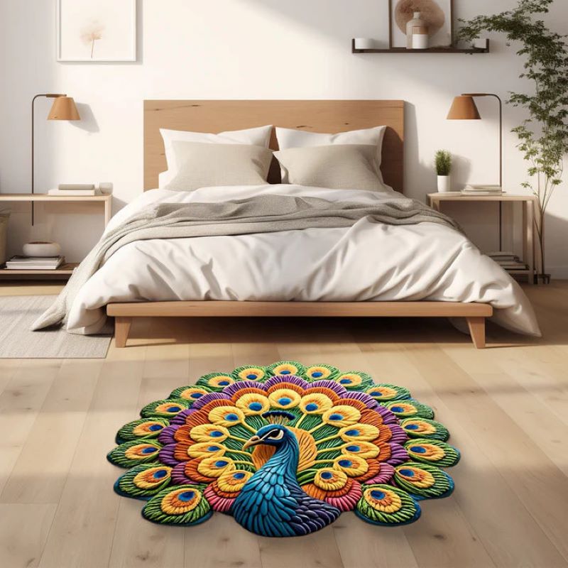 🦚 Quick-drying non-slip peacock floor mat
