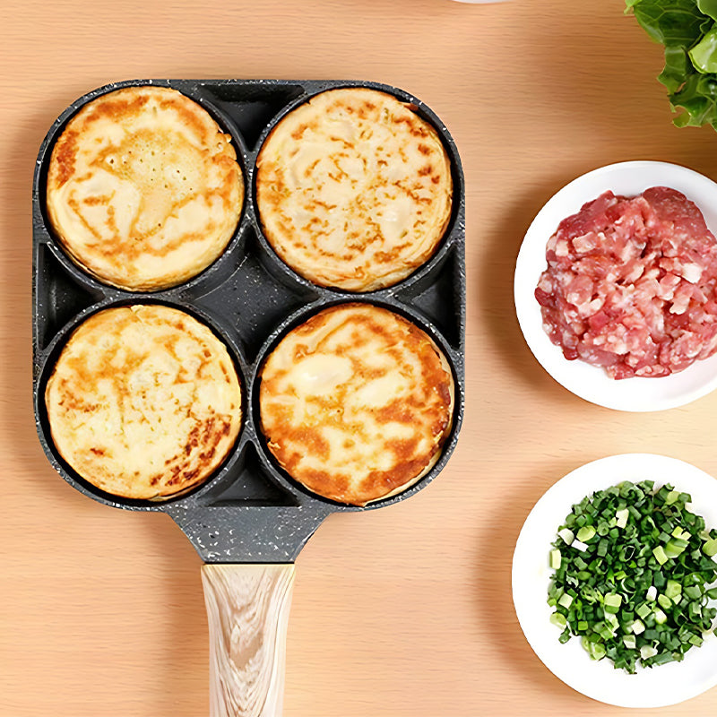 š³Four-hole egg pan, breakfast omelette household frying pan non-stick panš„