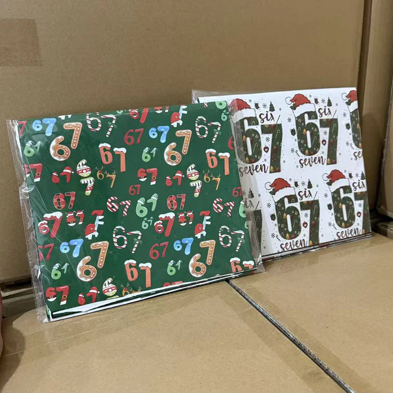 Fun number pattern Christmas gift wrapping paper