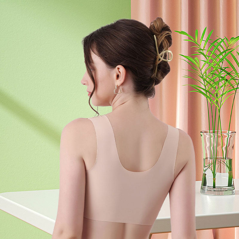 Breathable front loop bra with lace