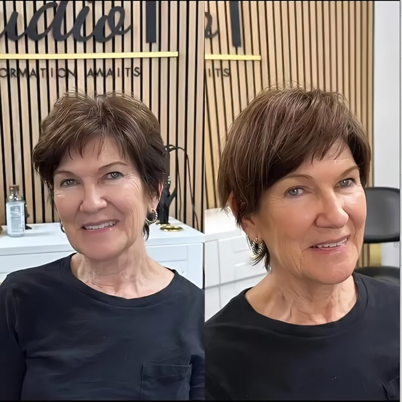 Heart-shaped bangs wig