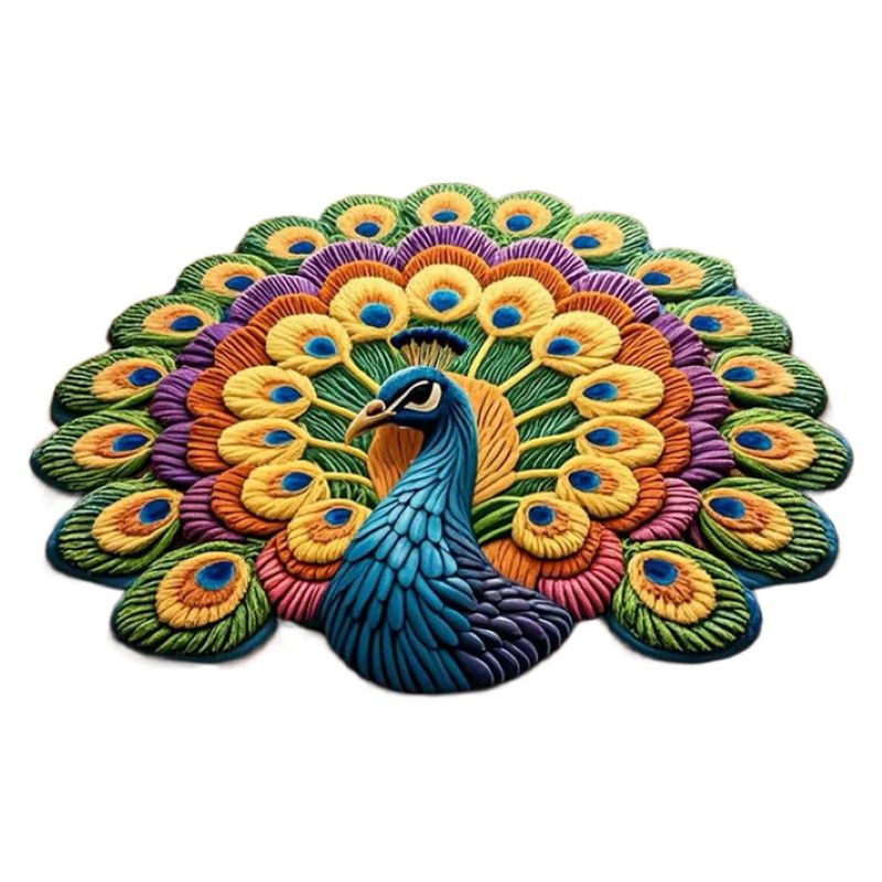 🦚 Quick-drying non-slip peacock floor mat