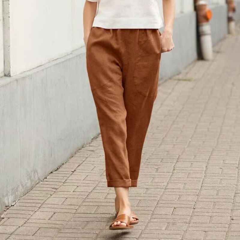 Women's Linen Cotton Large Size Loose Pants