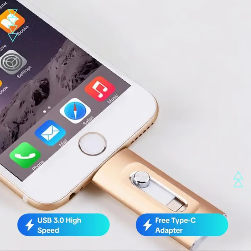 3 in 1 large capacity USB flash drive for mobile phone and computer