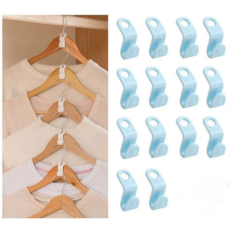 Space-Saving Clothes Hanger Connector Hooks