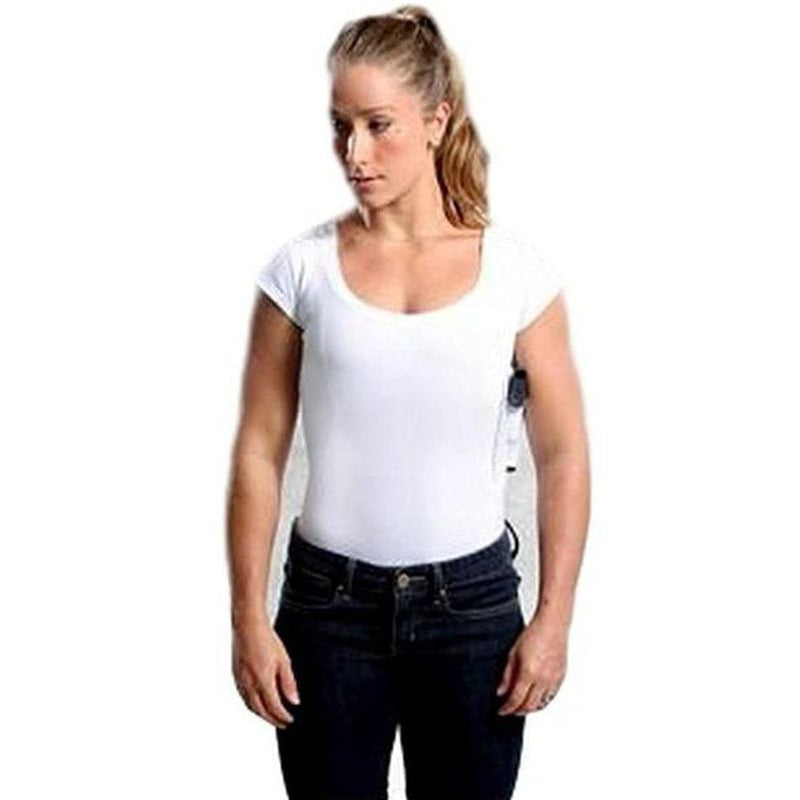 Hidden holster tactical high elastic round neck T-shirt