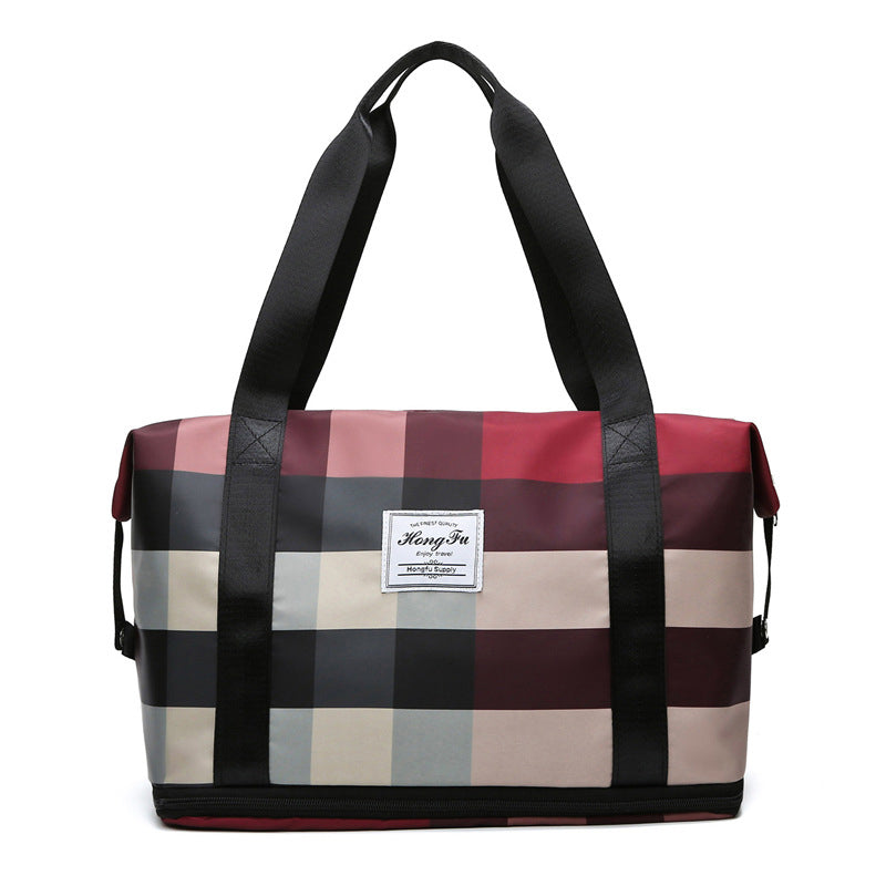 Fashion Lattice Portable High Capacity Travel Bag