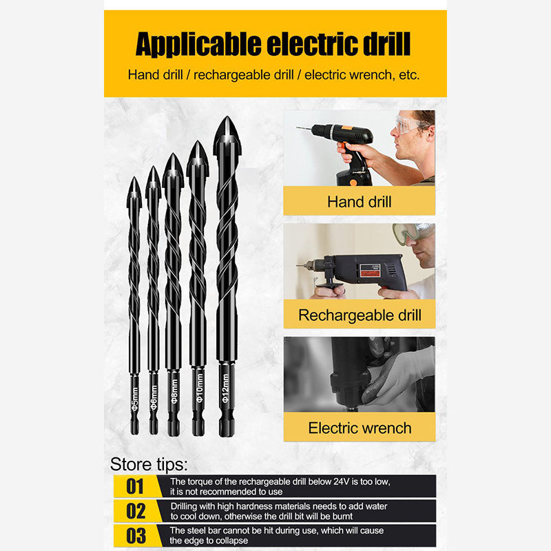 Four-blade cross spiral drill bit