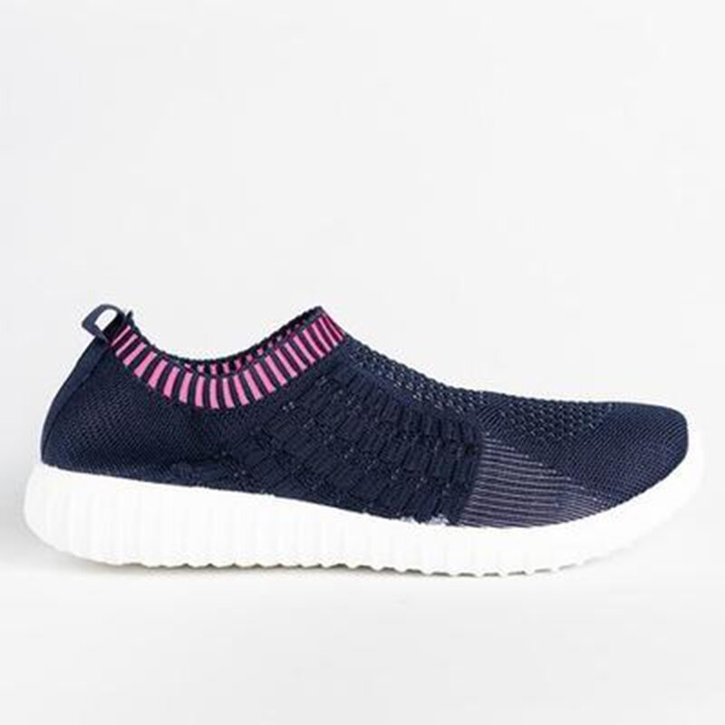 Women's Comfy Color Block Slip-on Shoes Knit Sneakers