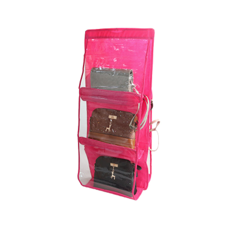 Hanging Handbag Organizer for Wardrobe Closet Transparent