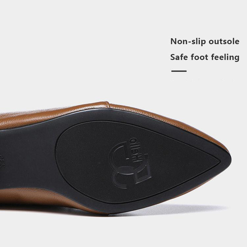 Women's Pointed Toe Hollow Breathable Comfortable Leather Shoes