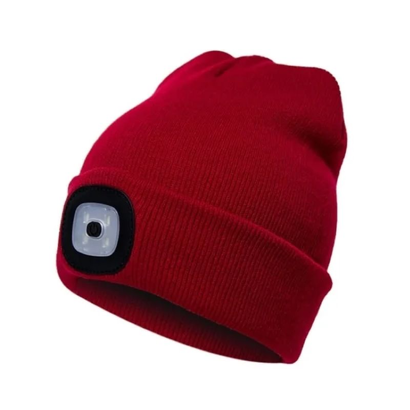 Unisex Winter Warm Knit Hat Head Torch Cap