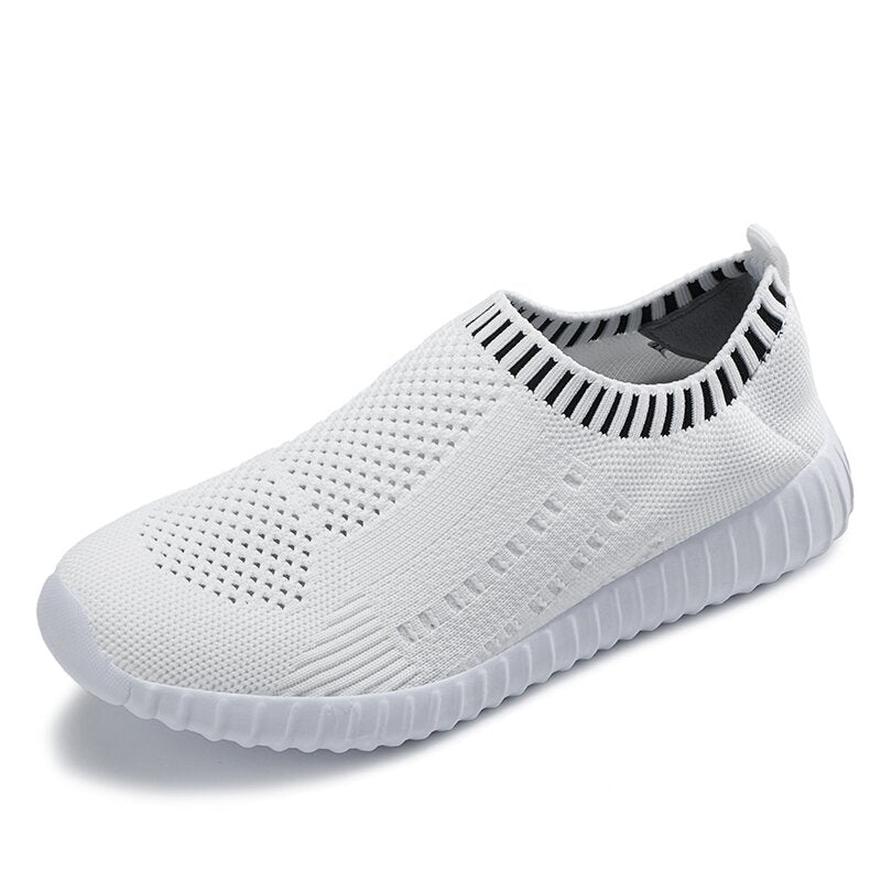 Women's Comfy Color Block Slip-on Shoes Knit Sneakers