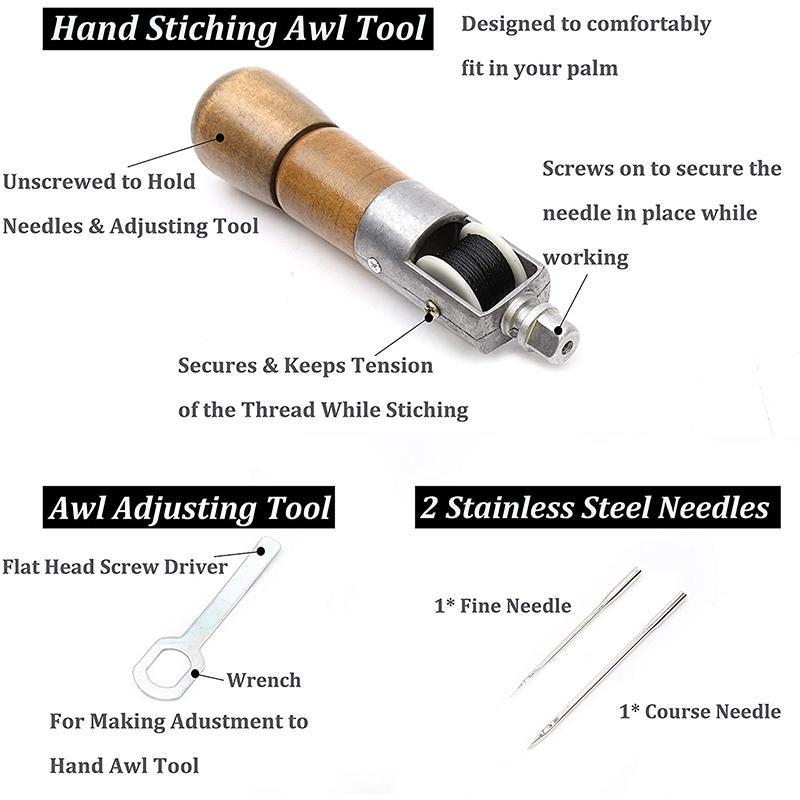 Leather Sewing Awl Kit Hand Stitcher Set