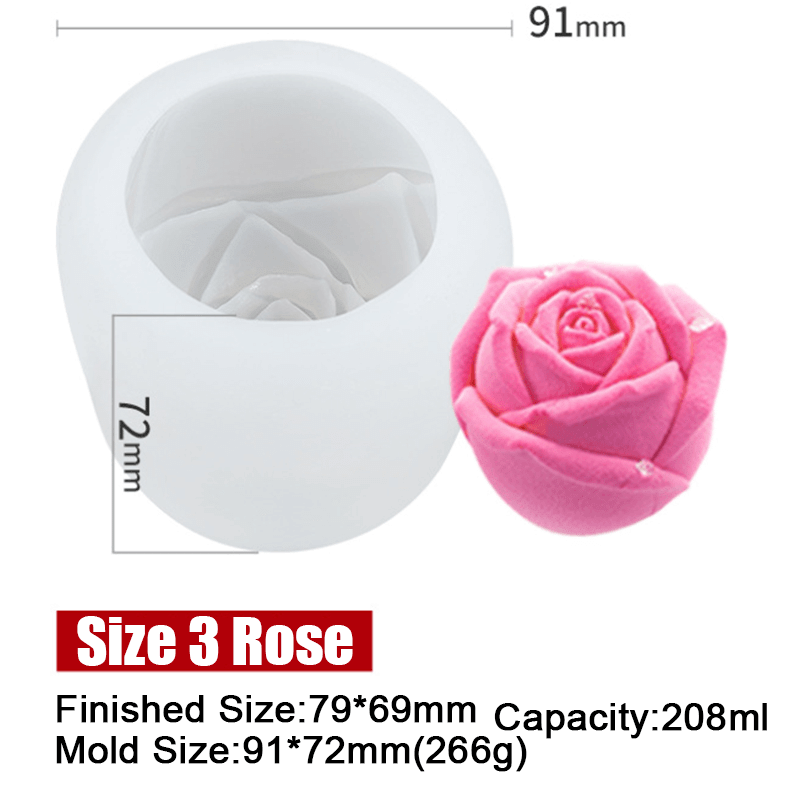 3D Silicone Rose Shape Ice Cube Mold