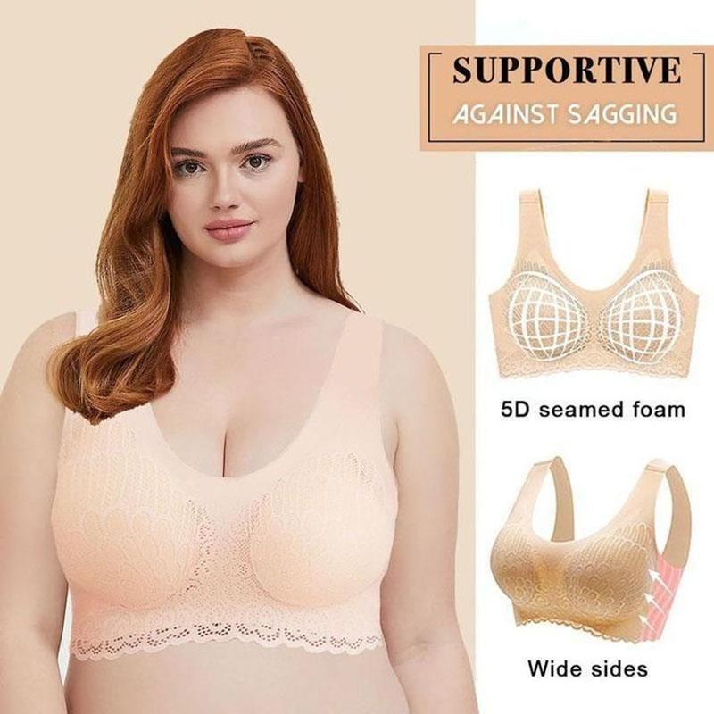 Wireless Push Up Comfort Shock-proof Lace Bra
