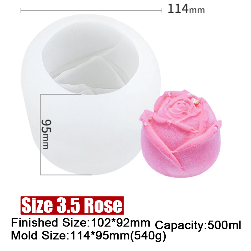 3D Silicone Rose Shape Ice Cube Mold