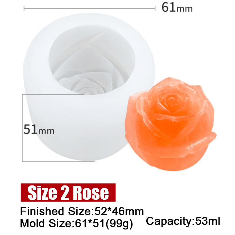 3D Silicone Rose Shape Ice Cube Mold