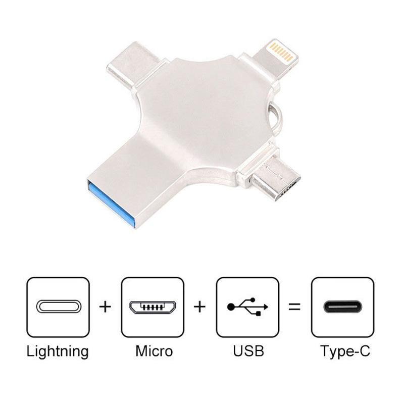 4 in 1 Micro Flash Drive Portable USB Storage