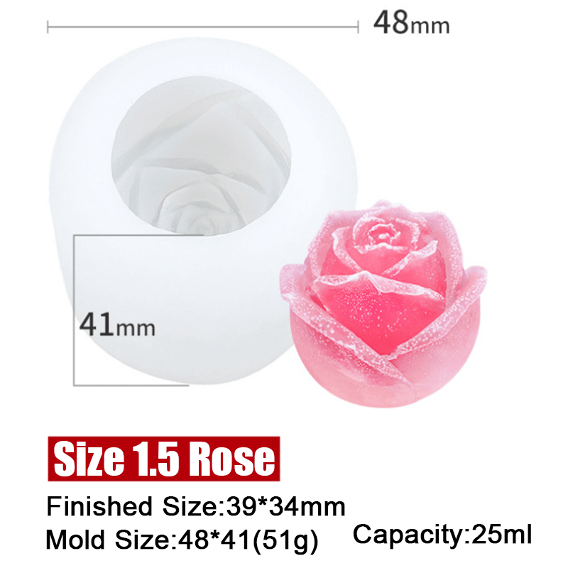 3D Silicone Rose Shape Ice Cube Mold