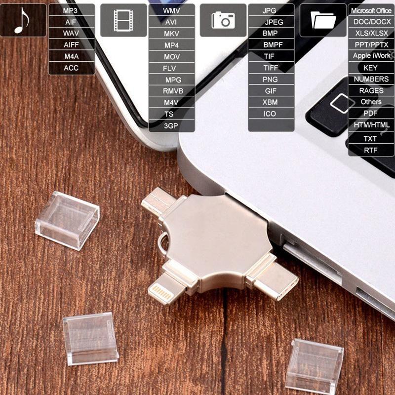 4 in 1 Micro Flash Drive Portable USB Storage