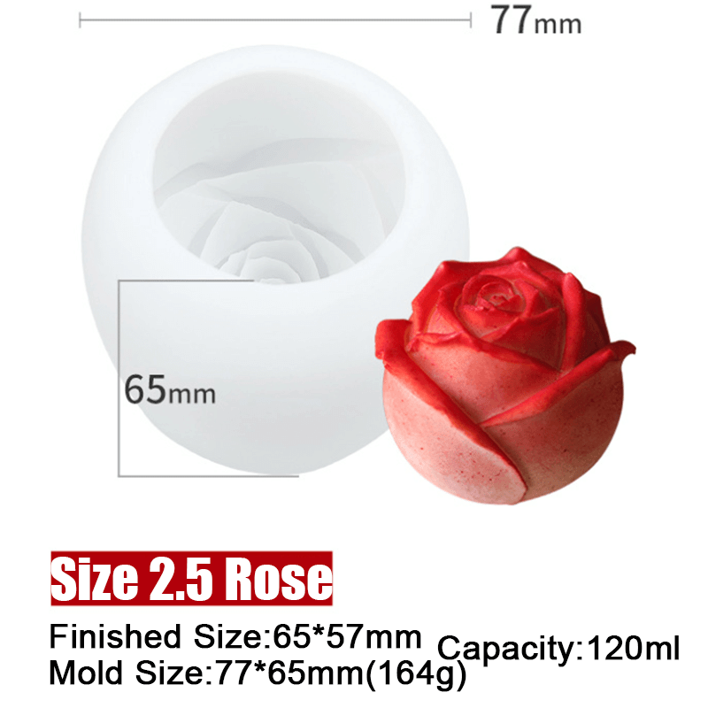 3D Silicone Rose Shape Ice Cube Mold