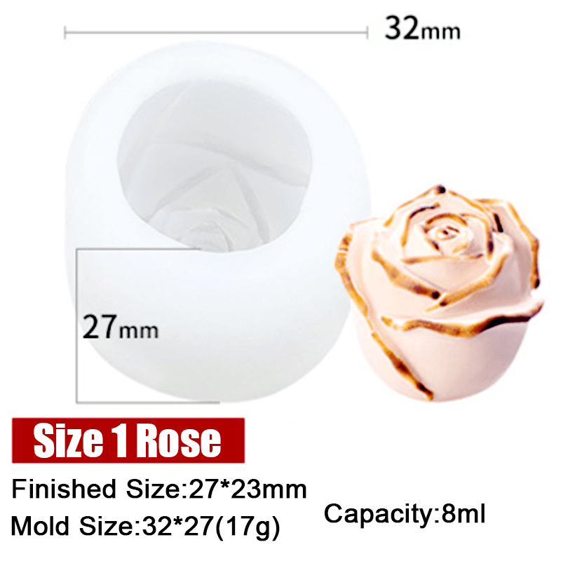 3D Silicone Rose Shape Ice Cube Mold